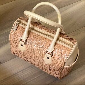 Cole Haan Tan Woven Leather Satchel Shoulder bag